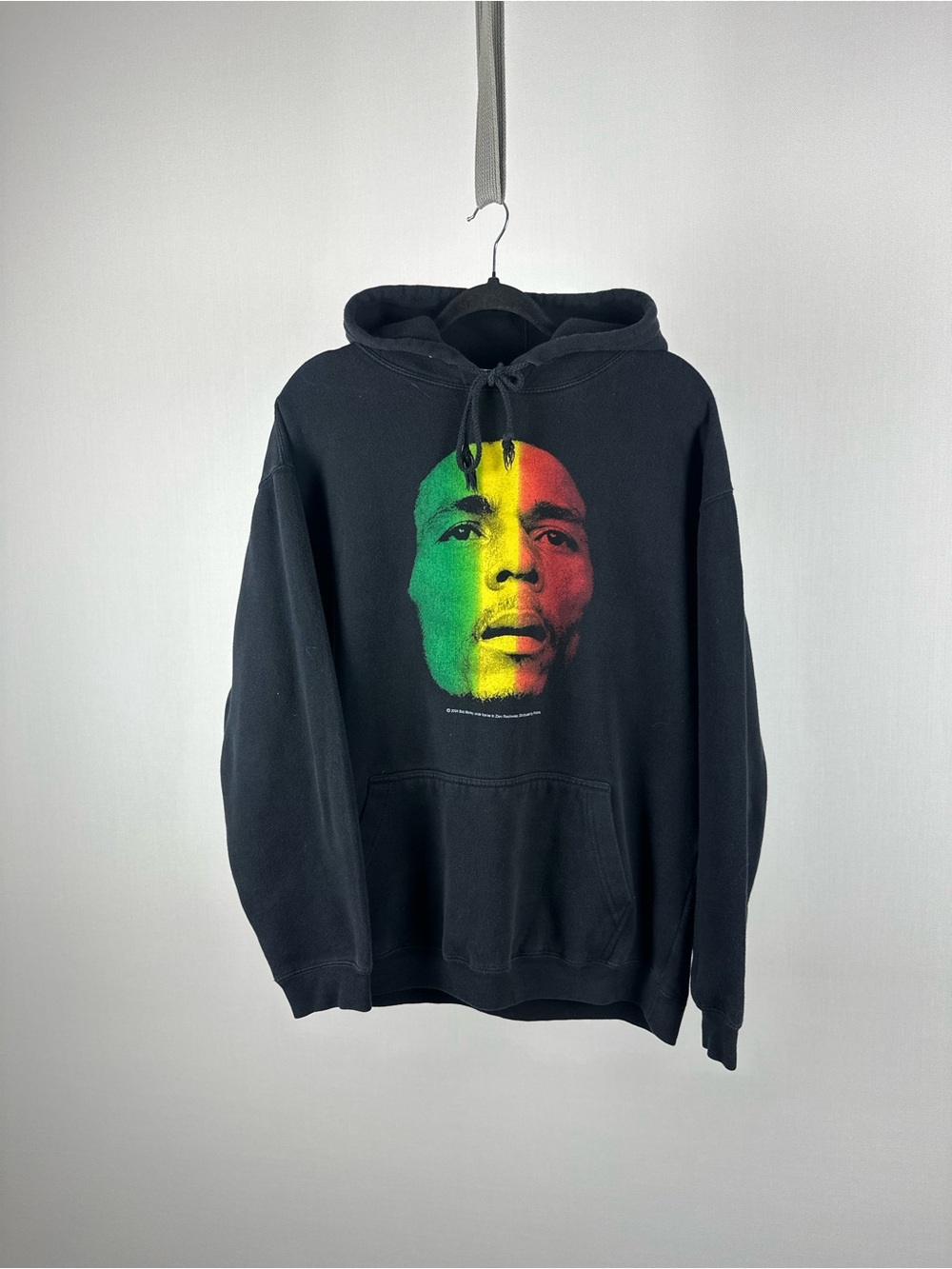 Bob Marley Hoodie Mens M Black Graphic Zion Rootswear Rasta Pullover 2004